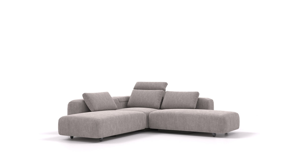 BonBon3 M+, modularna sedežna garnitura FEYDOM v tkanini Mollia FF-14 Middle Grey, pogled od spredaj
