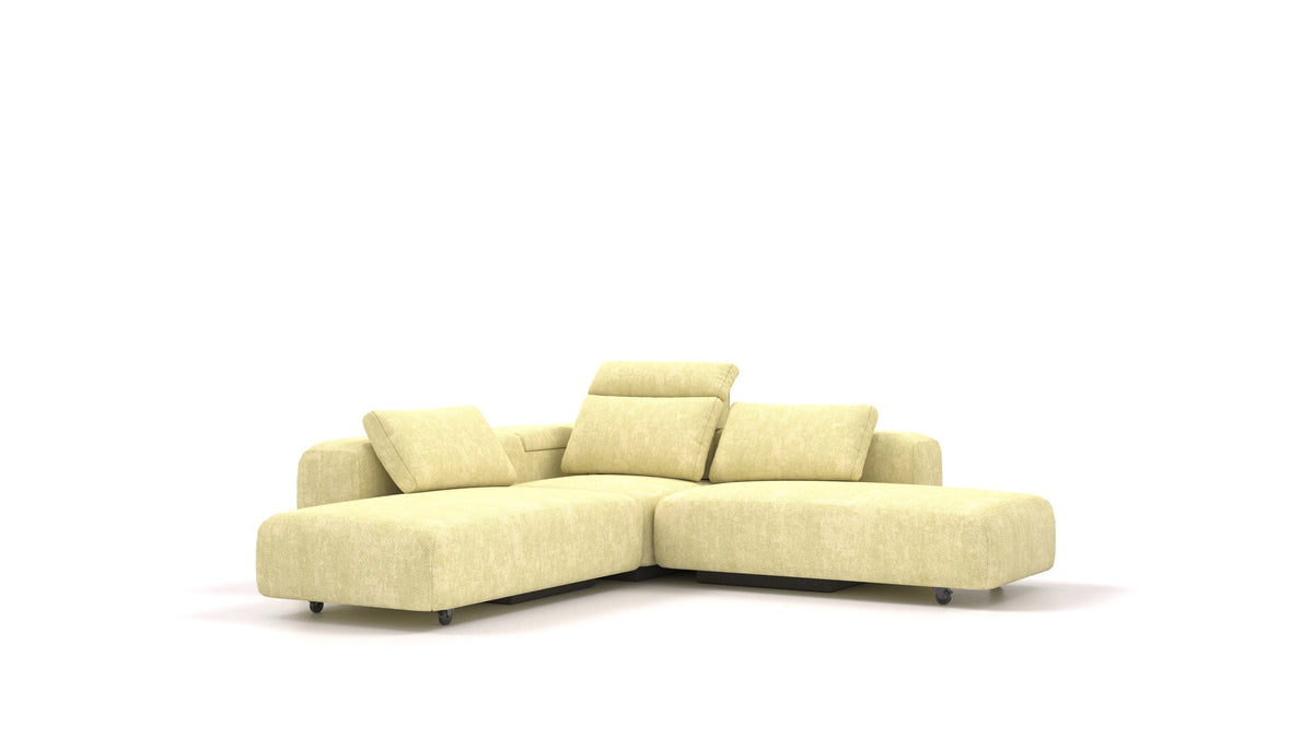 BonBon3 M+, modularna sedežna garnitura FEYDOM v tkanini Mollia HC-09 Grass Green, pogled od spredaj