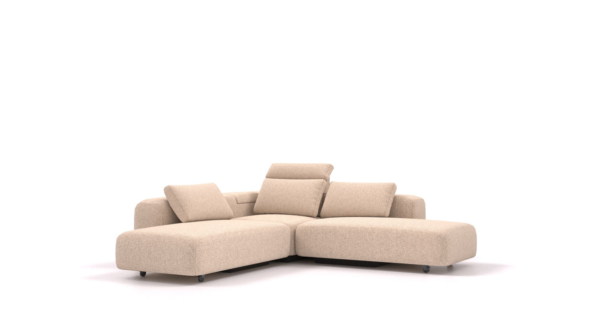 BonBon3 M+, modularna sedežna garnitura FEYDOM v tkanini Icon IC-06 Cappuccino, pogled od spredaj