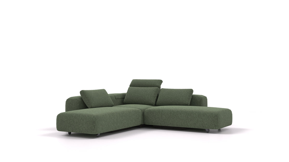 BonBon3 M+, modularna sedežna garnitura FEYDOM v tkanini Icon IC-39 Forest, pogled od spredaj