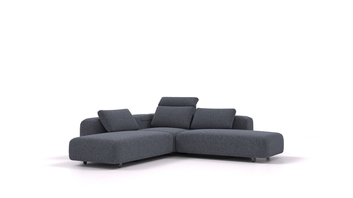 BonBon3 M+, modularna sedežna garnitura FEYDOM v tkanini Icon IC-79 Deep Blue, pogled od spredaj