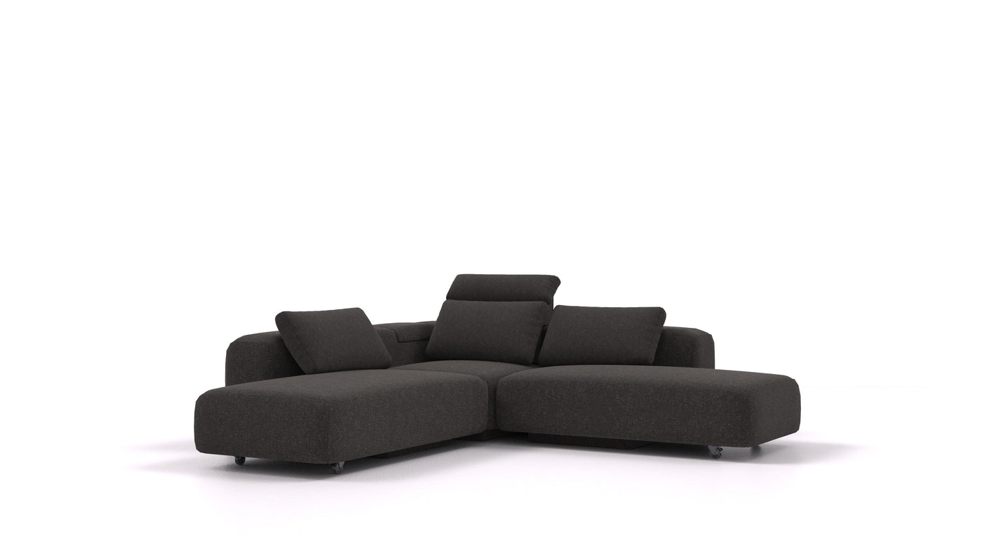BonBon3 M+, modularna sedežna garnitura FEYDOM v tkanini Icon IC-99 Umbra, pogled od spredaj