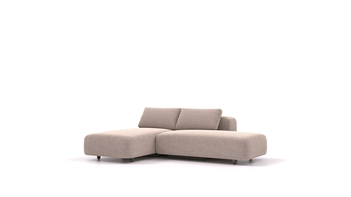 BonBon3 S, modularna sedežna garnitura FEYDOM v tkanini Velare ET-15 Light Grey, pogled od spredaj