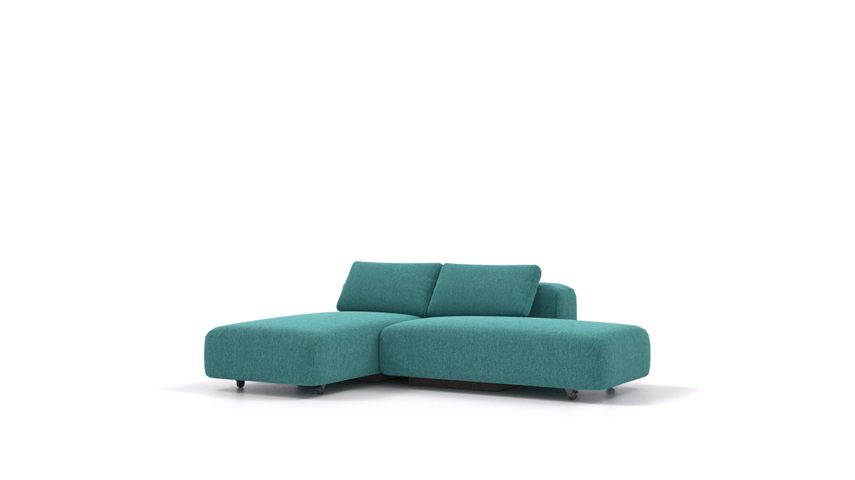 BonBon3 S, modularna sedežna garnitura FEYDOM v tkanini Velare ET-16 Turquoise, pogled od spredaj