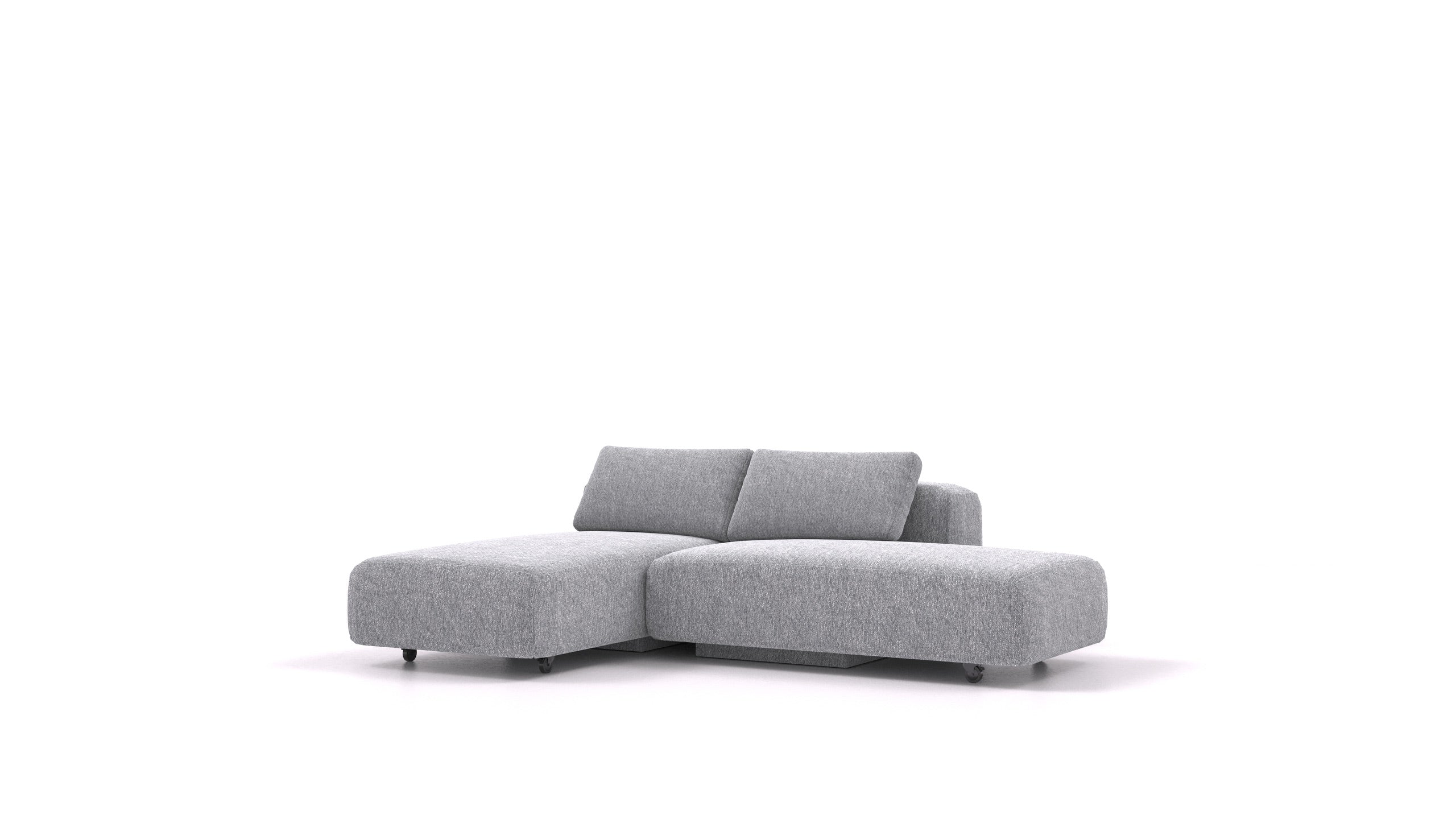 BonBon3 S, modularna sedežna garnitura FEYDOM v tkanini Phoenix FE-92 Dark Grey, pogled od spredaj