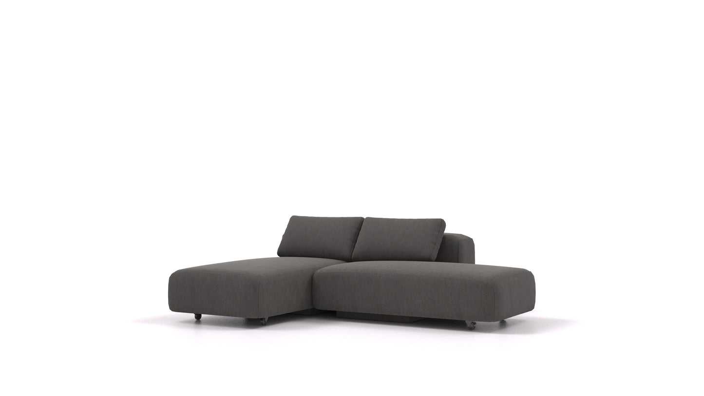 BonBon3 S, modularna sedežna garnitura FEYDOM v tkanini Mollia FF-12 Dark Grey, pogled od spredaj