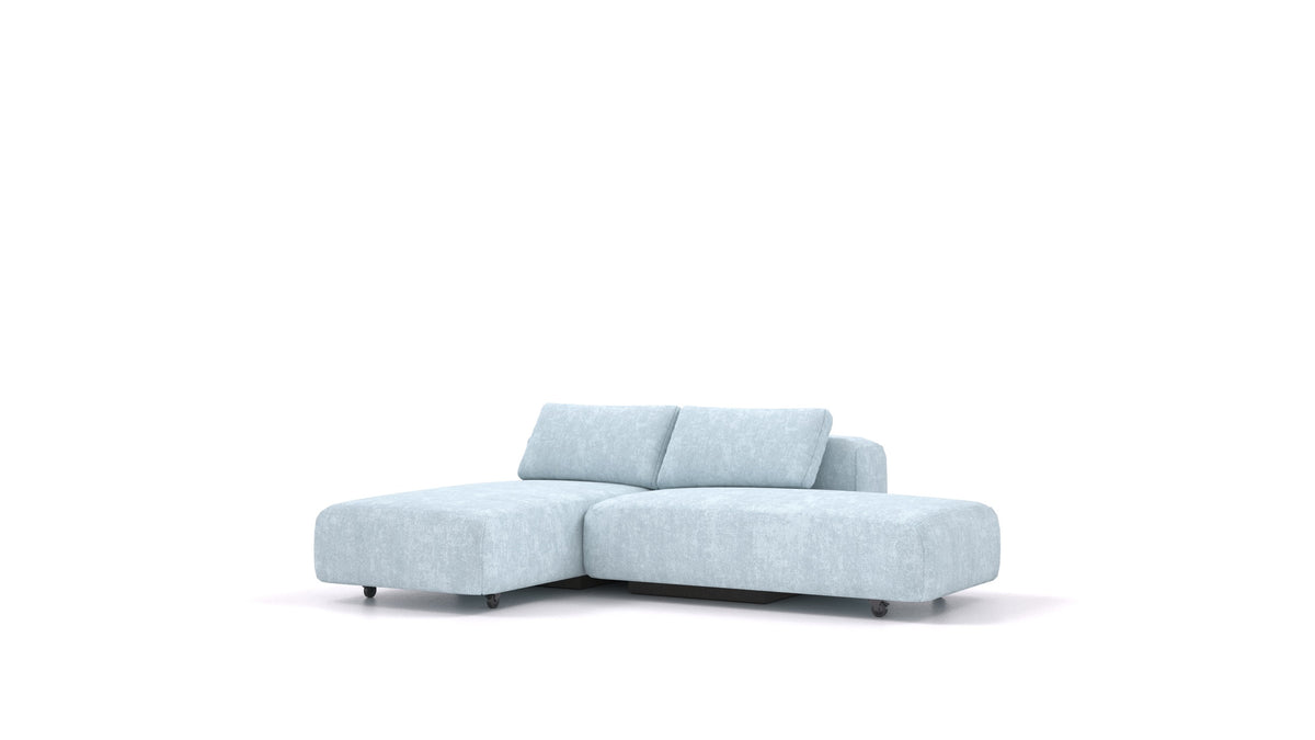 BonBon3 S, modularna sedežna garnitura FEYDOM v tkanini Mollia FF-19 Pastel Blue, pogled od spredaj