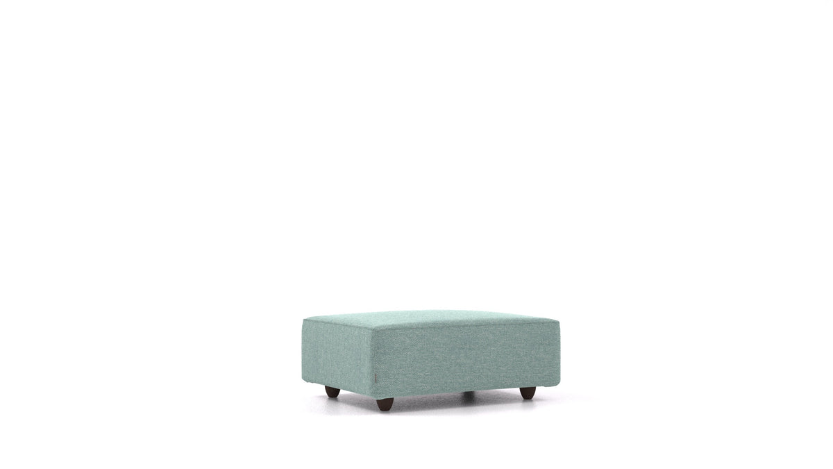 Cascais F, element modularne sedežne FEYDOM v tkanini Alure DE-75 Pastel Blue, temne noge, pogled od spredaj