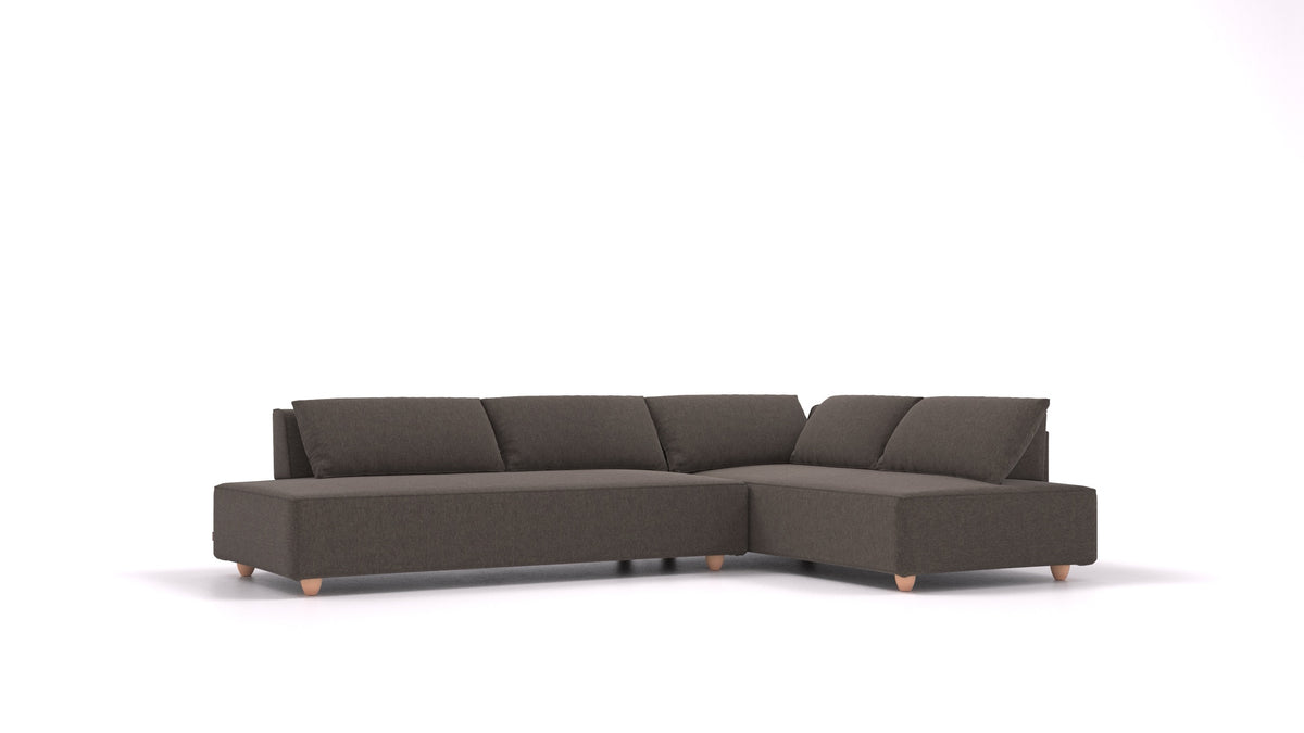 CasCais GS, modularna sedežna garnitura FEYDOM v tkanini Velare ET-12 Dark Grey, svetle noge, pogled od spredaj