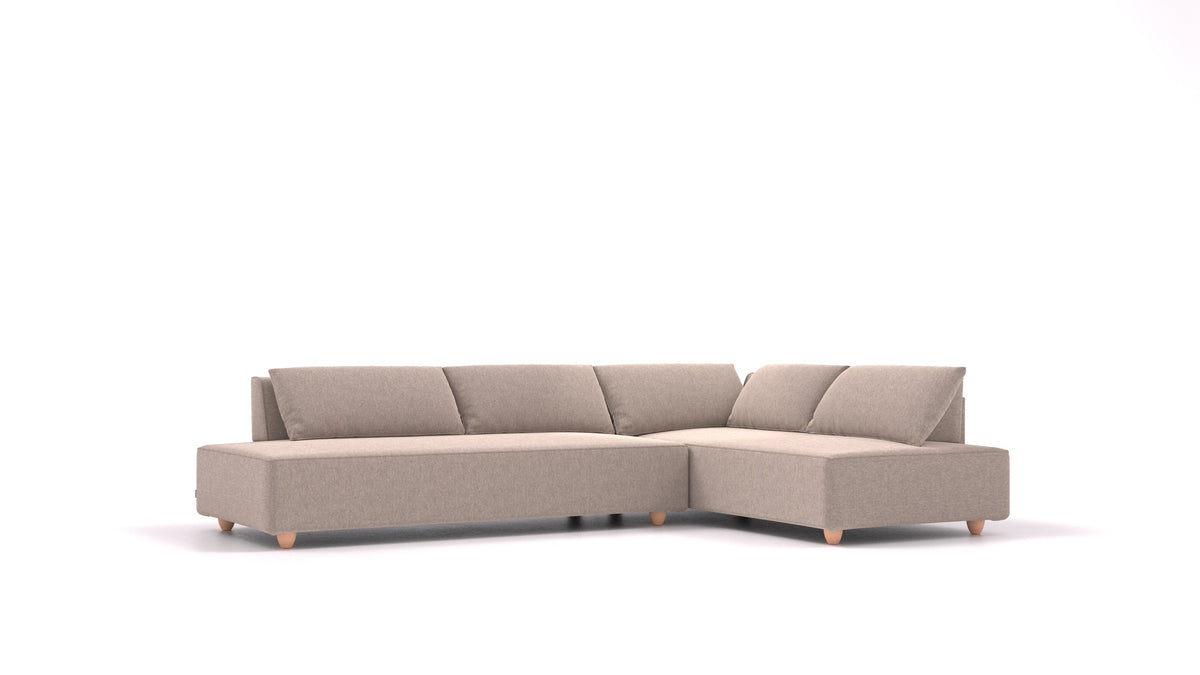 CasCais GS, modularna sedežna garnitura FEYDOM v tkanini Velare ET-15 Light Grey, svetle noge, pogled od spredaj