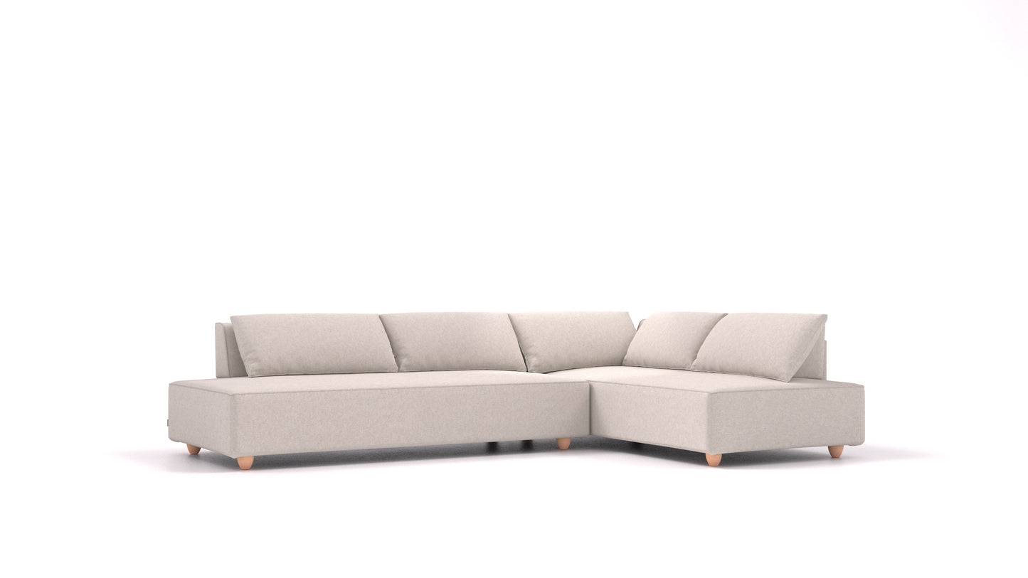 CasCais GS, modularna sedežna garnitura FEYDOM v tkanini Icon IC-02 Natur, svetle noge, pogled od spredaj