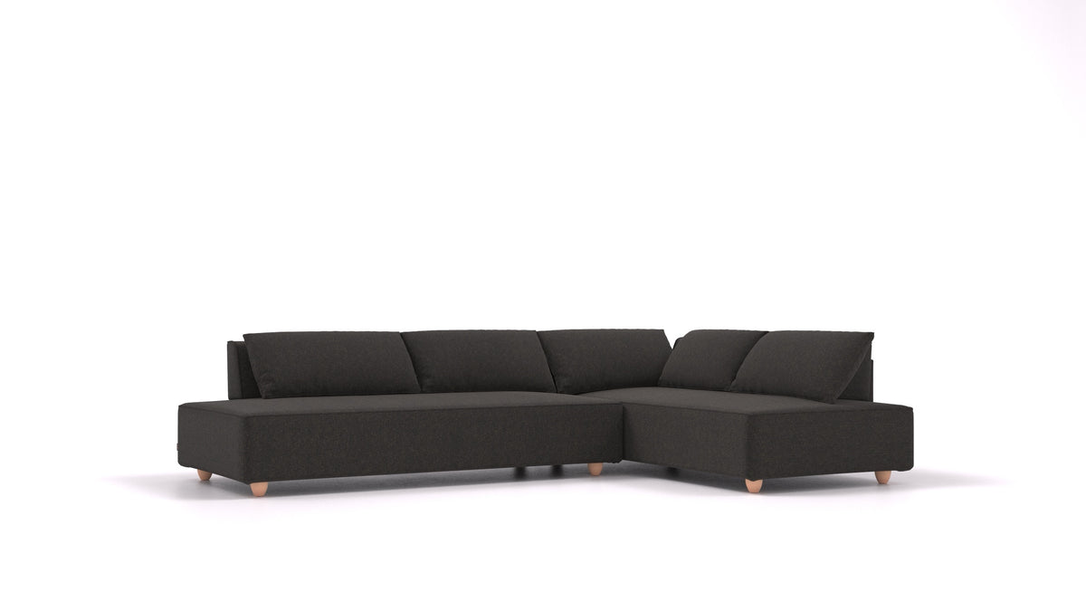 CasCais GS, modularna sedežna garnitura FEYDOM v tkanini Icon IC-99 Umbra, svetle noge, pogled od spredaj