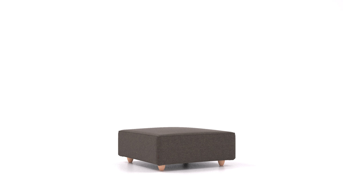 Cascais K, element modularne sedežne FEYDOM v tkanini Velare ET-12 Dark Grey, svetle noge, pogled od spredaj