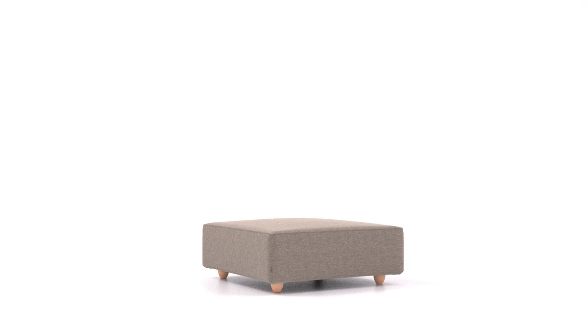 Cascais K, element modularne sedežne FEYDOM v tkanini Velare ET-14 Middle Grey, svetle noge, pogled od spredaj