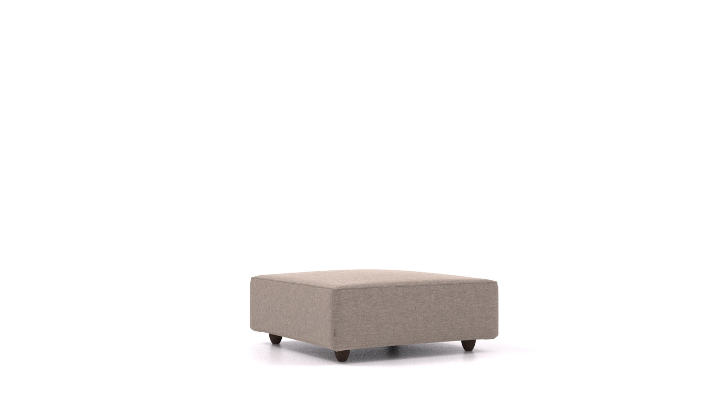 Cascais K, element modularne sedežne FEYDOM v tkanini Velare ET-14 Middle Grey, temne noge, pogled od spredaj
