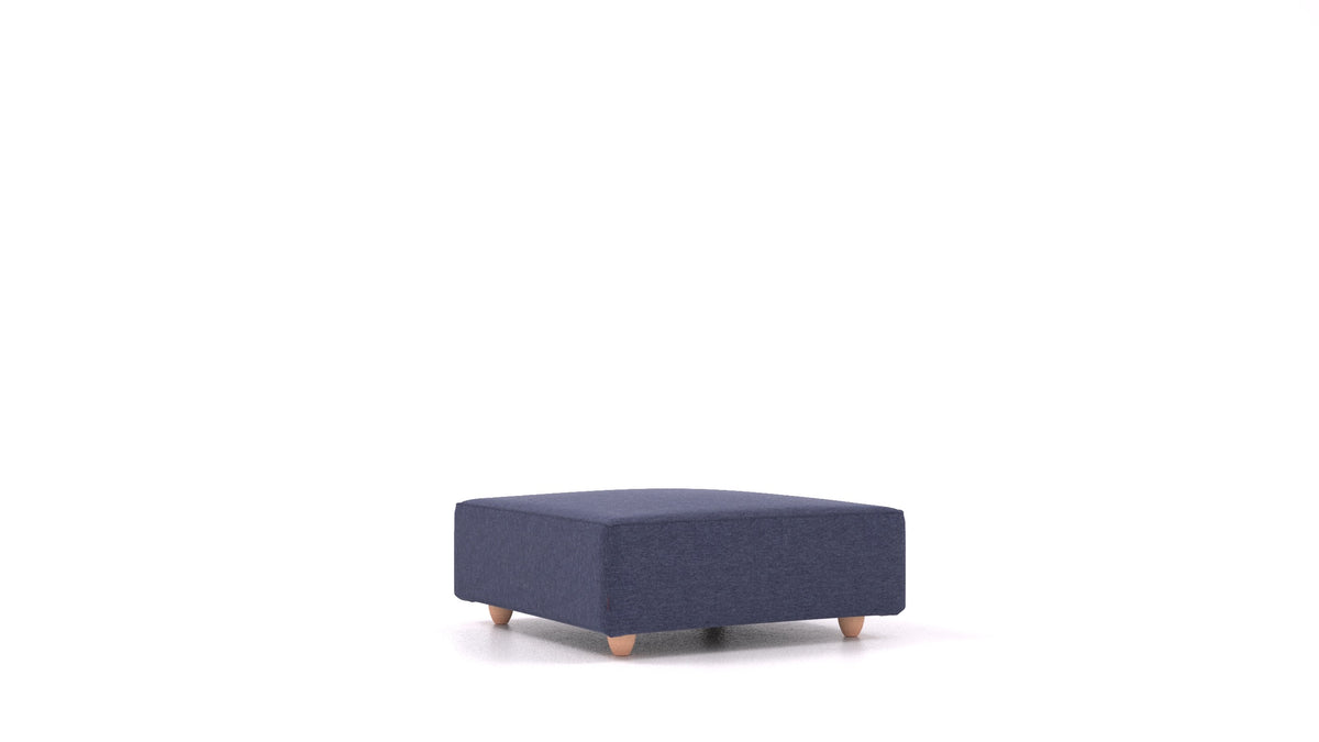 Cascais K, element modularne sedežne FEYDOM v tkanini Velare ET-80 Noble Blue, svetle noge, pogled od spredaj
