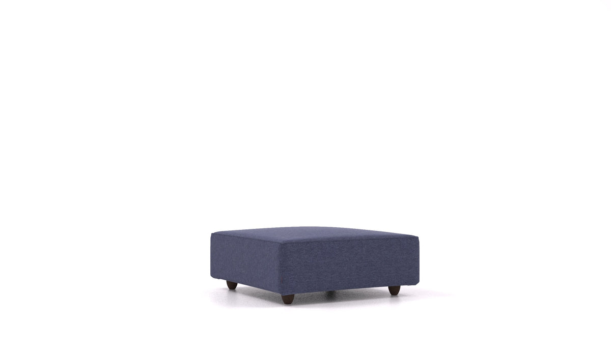 Cascais K, element modularne sedežne FEYDOM v tkanini Velare ET-80 Noble Blue, temne noge, pogled od spredaj