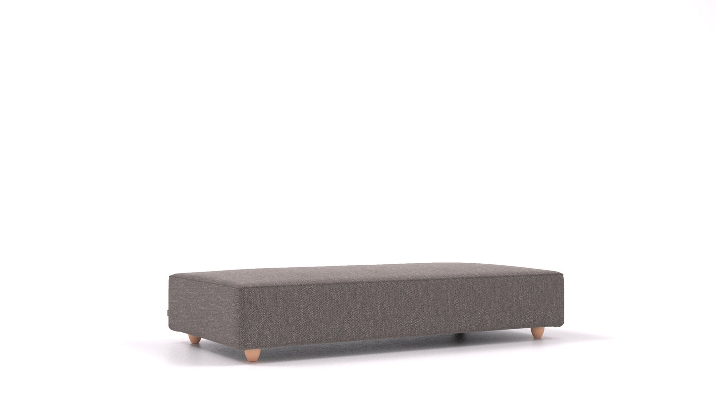 Cascais L, element modularne sedežne FEYDOM v tkanini Alure DE-92 Middle Grey, svetle noge, pogled od spredaj