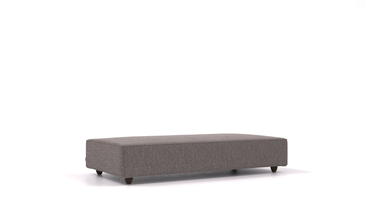 Cascais L, element modularne sedežne FEYDOM v tkanini Alure DE-92 Middle Grey, temne noge, pogled od spredaj