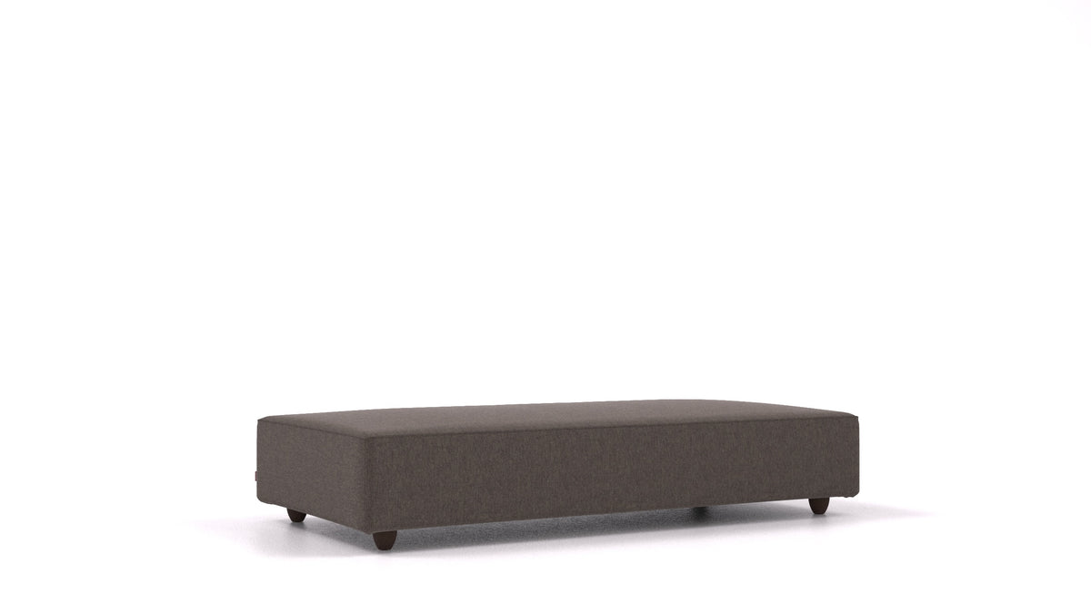 Cascais L, element modularne sedežne FEYDOM v tkanini Velare ET-12 Dark Grey, temne noge, pogled od spredaj