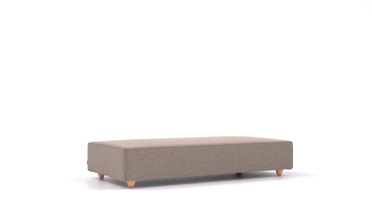 Cascais L, element modularne sedežne FEYDOM v tkanini Velare ET-14 Middle Grey, svetle noge, pogled od spredaj