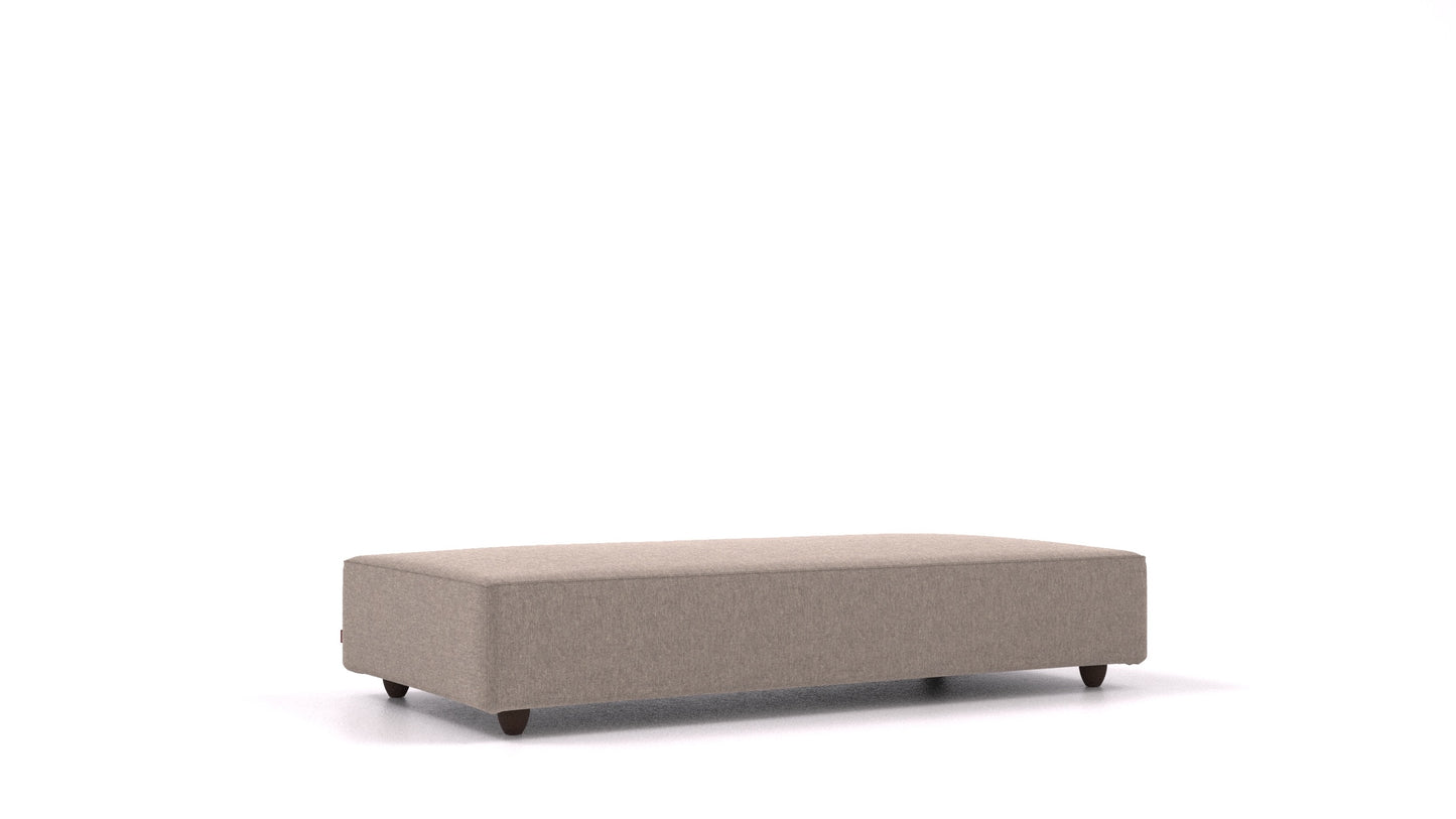 Cascais L, element modularne sedežne FEYDOM v tkanini Velare ET-14 Middle Grey, temne noge, pogled od spredaj
