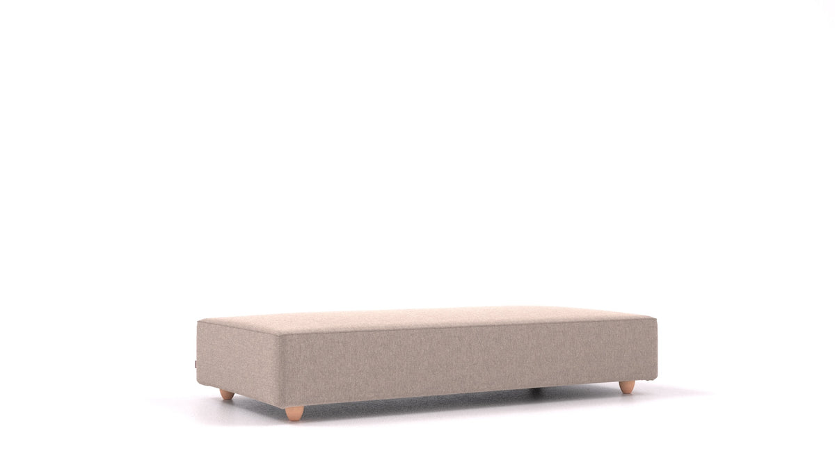Cascais L, element modularne sedežne FEYDOM v tkanini Velare ET-15 Light Grey, svetle noge, pogled od spredaj