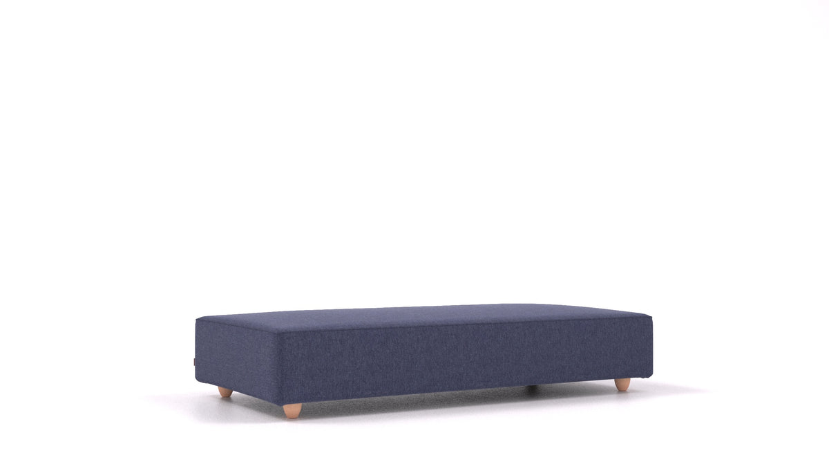 Cascais L, element modularne sedežne FEYDOM v tkanini Velare ET-80 Noble Blue, svetle noge, pogled od spredaj