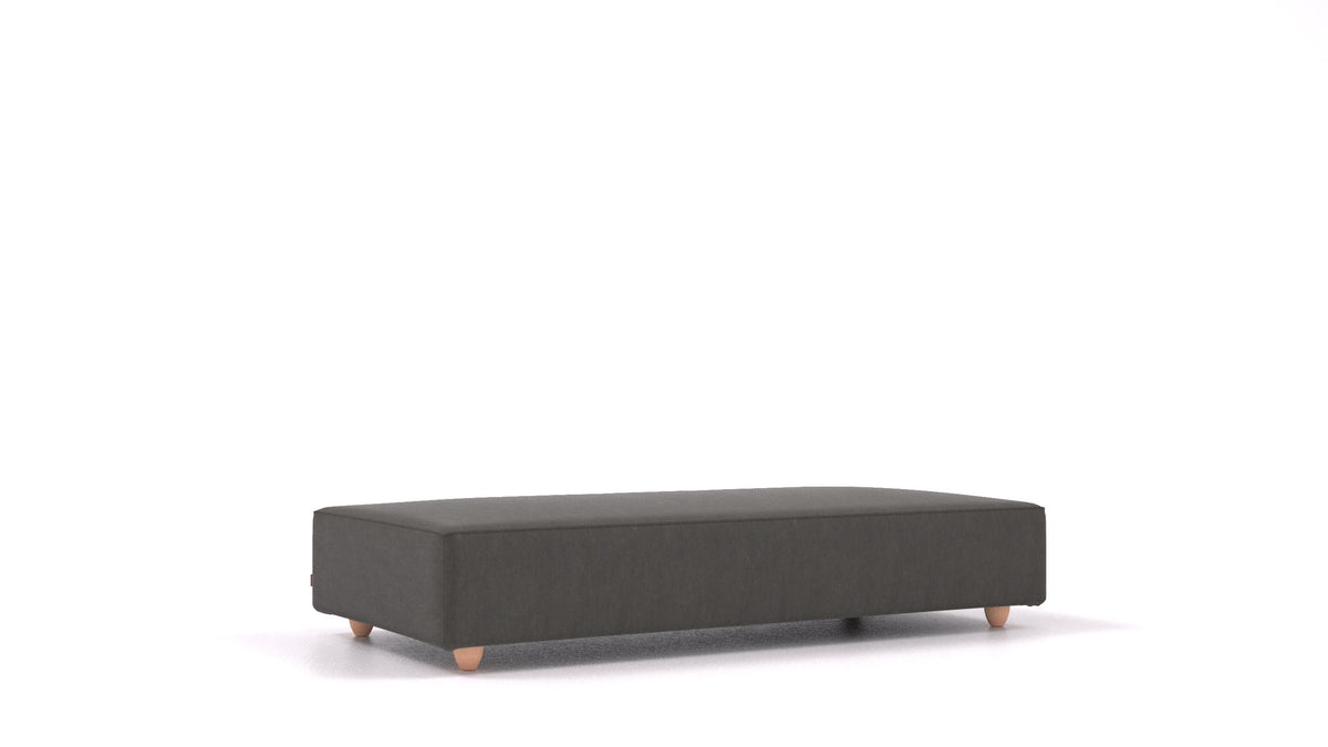 Cascais L, element modularne sedežne FEYDOM v tkanini Mollia FF-12 Dark Grey, svetle noge, pogled od spredaj