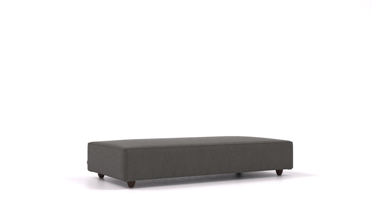 Cascais L, element modularne sedežne FEYDOM v tkanini Mollia FF-12 Dark Grey, temne noge, pogled od spredaj