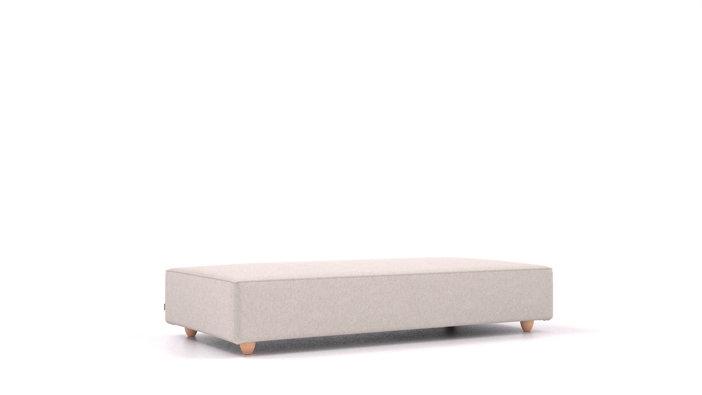 Cascais L, element modularne sedežne FEYDOM v tkanini Icon IC-02 Natur, svetle noge, pogled od spredaj