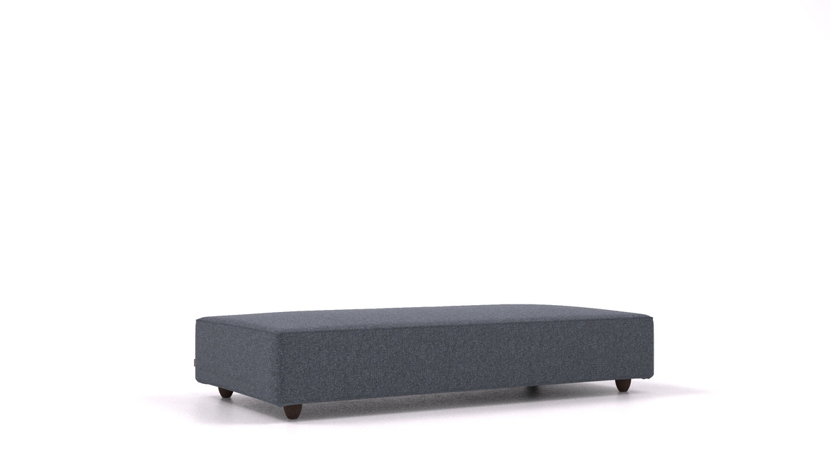 Cascais L, element modularne sedežne FEYDOM v tkanini Icon IC-79 Deep Blue, temne noge, pogled od spredaj