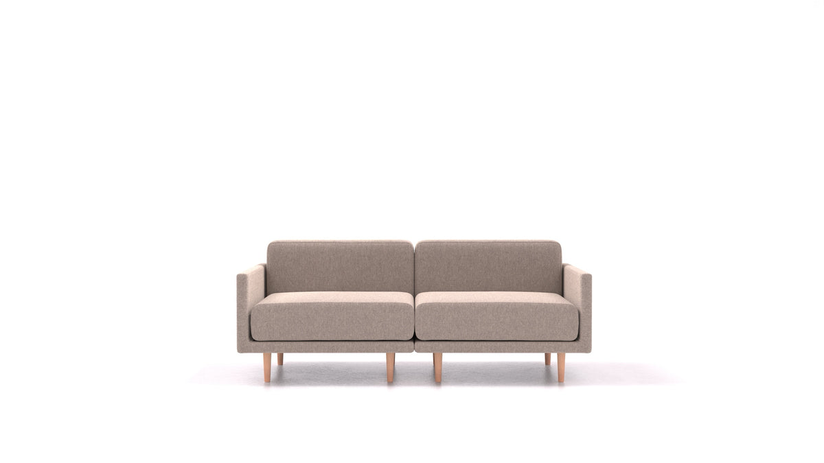 Clooods 2M, modularna sedežna garnitura FEYDOM v tkanini Velare ET-15 Light Grey, svetle noge, pogled od spredaj