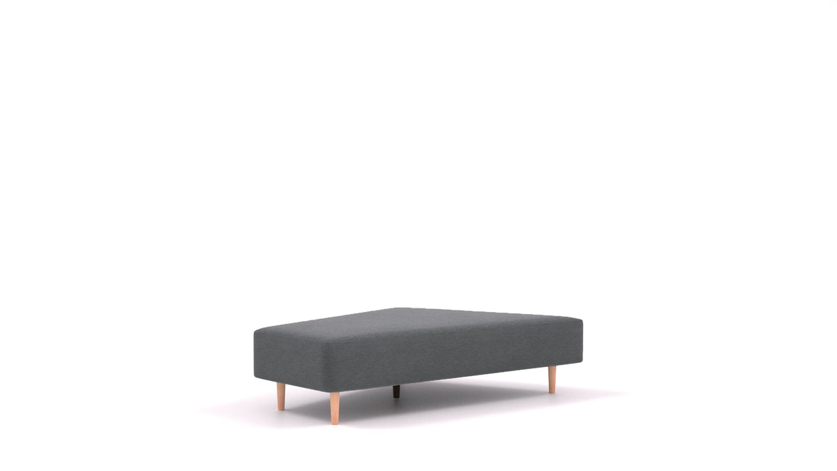 Diagon Lounge set desni, element modularne sedežne FEYDOM v tkanini Astra AT-88 Dark Grey, svetle noge, pogled od spredaj