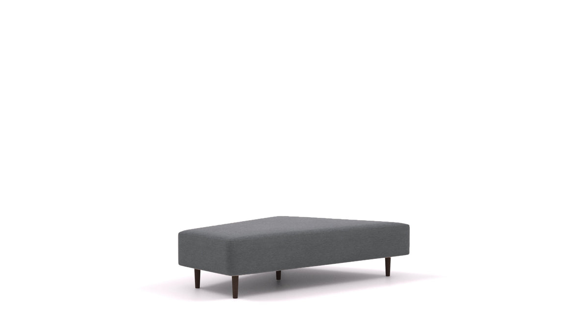 Diagon Lounge set desni, element modularne sedežne FEYDOM v tkanini Astra AT-88 Dark Grey, temne noge, pogled od spredaj