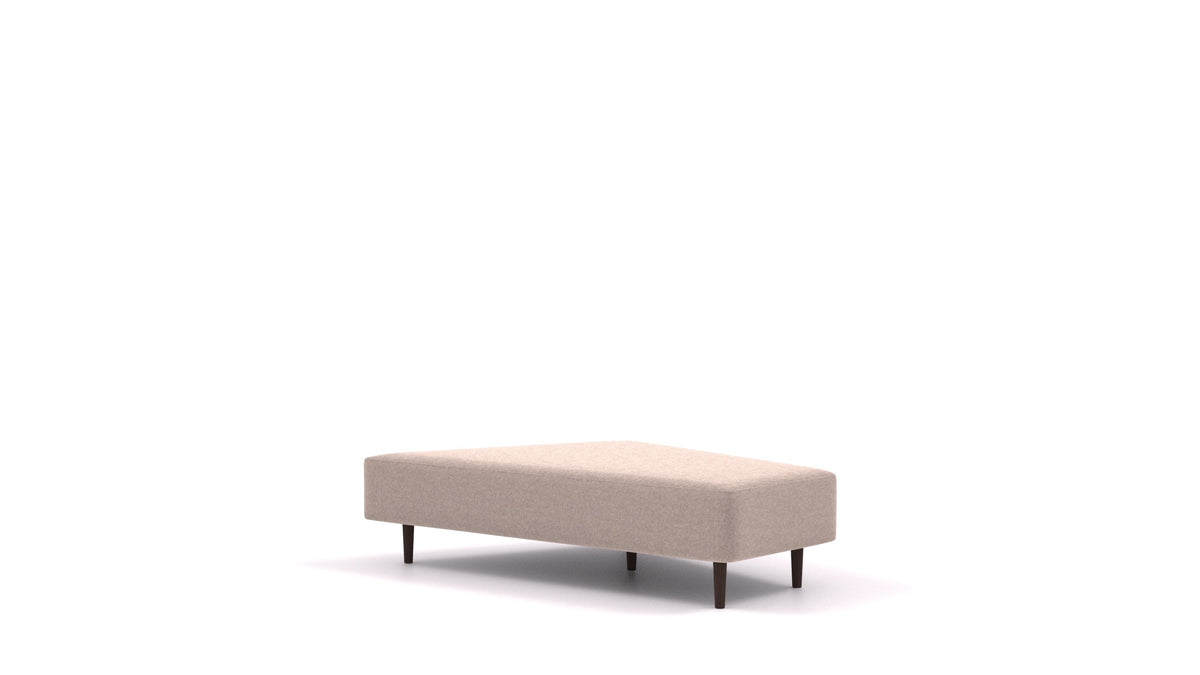 Diagon Lounge set desni, element modularne sedežne FEYDOM v tkanini Velare ET-15 Light Grey, temne noge, pogled od spredaj
