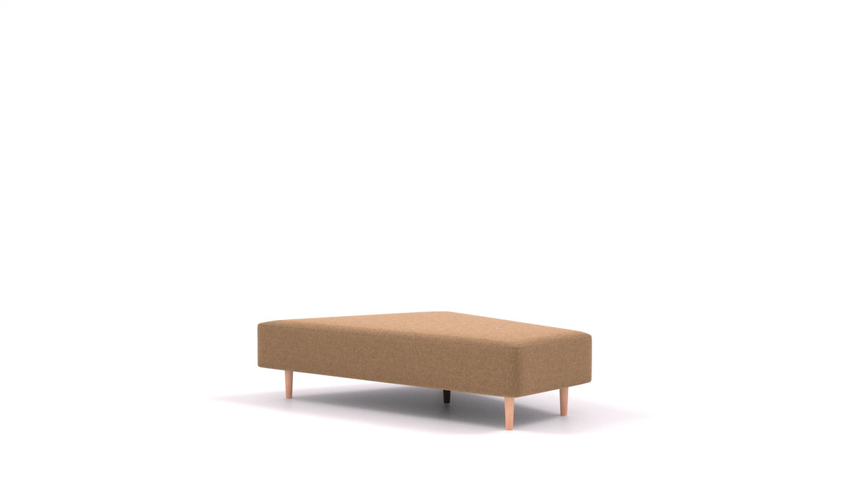 Diagon Lounge set desni, element modularne sedežne FEYDOM v tkanini Velare ET-24 Cappuccino, svetle noge, pogled od spredaj