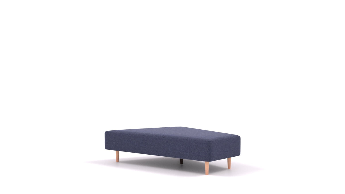 Diagon Lounge set desni, element modularne sedežne FEYDOM v tkanini Velare ET-80 Noble Blue, svetle noge, pogled od spredaj