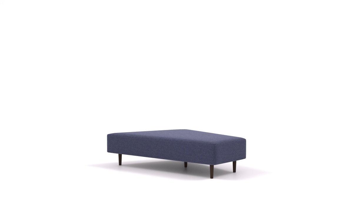 Diagon Lounge set desni, element modularne sedežne FEYDOM v tkanini Velare ET-80 Noble Blue, temne noge, pogled od spredaj