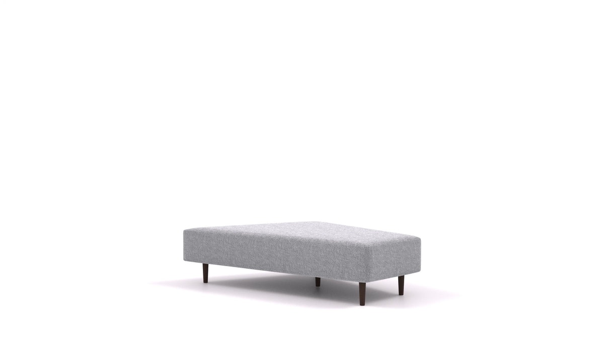 Diagon Lounge set desni, element modularne sedežne FEYDOM v tkanini Phoenix FE-92 Dark Grey, temne noge, pogled od spredaj