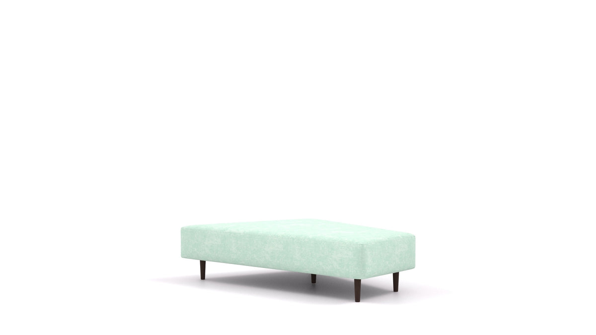 Diagon Lounge set desni, element modularne sedežne FEYDOM v tkanini Mollia FF-18 Mint, temne noge, pogled od spredaj