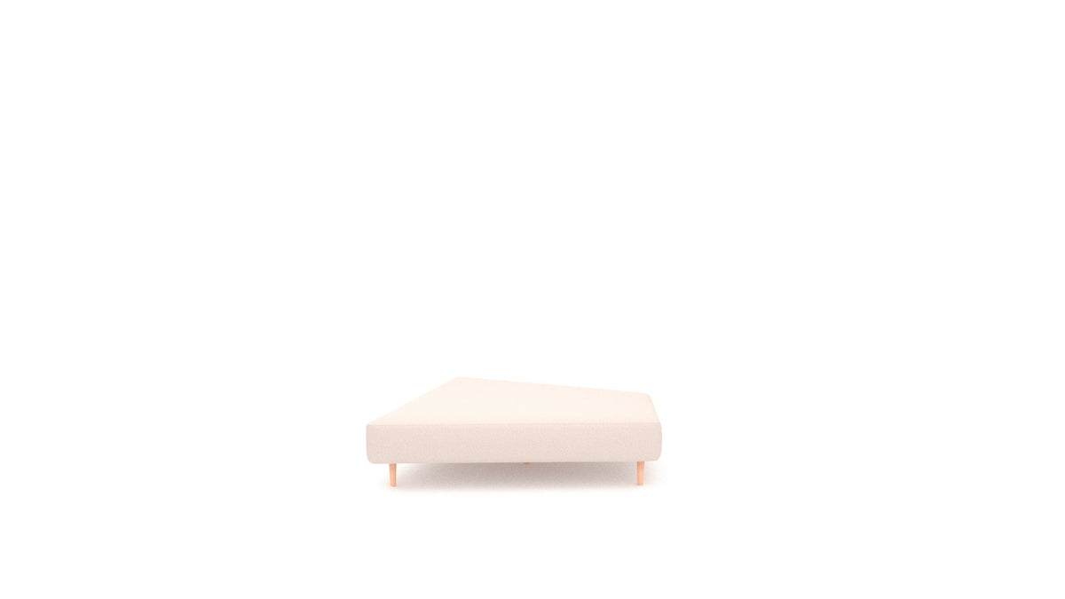 Diagon Lounge set desni, element modularne sedežne FEYDOM v tkanini Hygge HG-04 Natur, svetle noge, pogled od spredaj