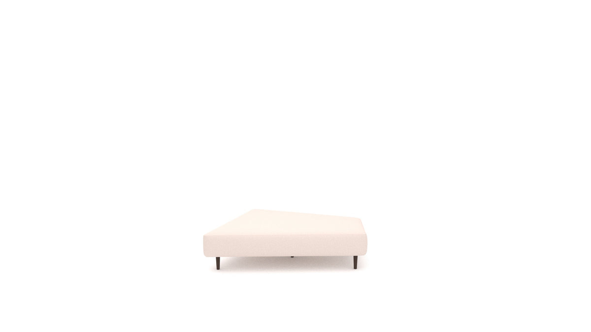 Diagon Lounge set desni, element modularne sedežne FEYDOM v tkanini Hygge HG-04 Natur, temne noge, pogled od spredaj