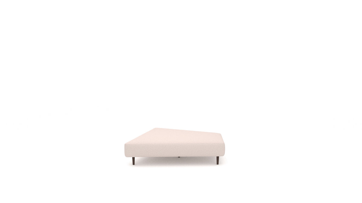 Diagon Lounge set desni, element modularne sedežne FEYDOM v tkanini Hygge HG-08 Cappuccino, temne noge, pogled od spredaj