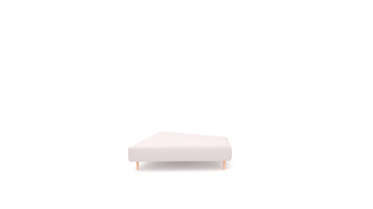 Diagon Lounge set desni, element modularne sedežne FEYDOM v tkanini Hygge HG-09 Light Grey, svetle noge, pogled od spredaj