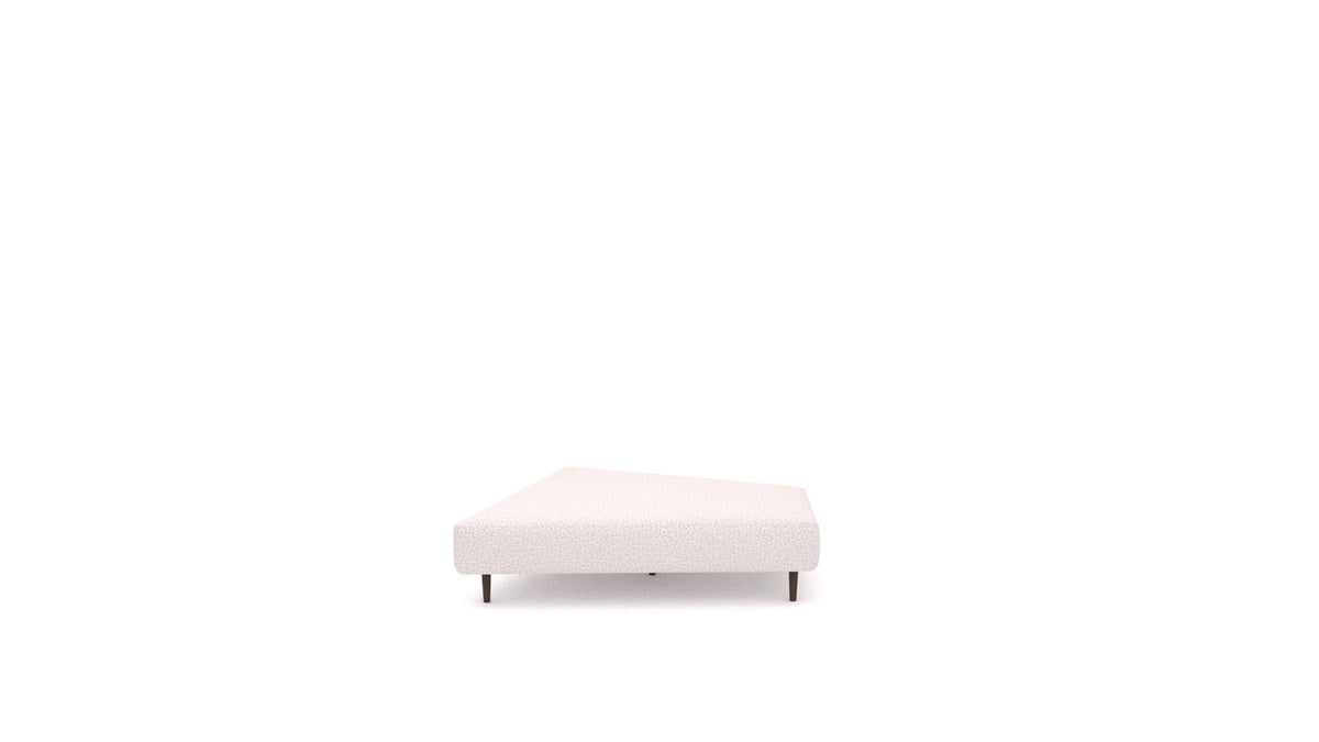 Diagon Lounge set desni, element modularne sedežne FEYDOM v tkanini Hygge HG-09 Light Grey, temne noge, pogled od spredaj