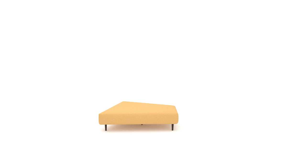 Diagon Lounge set desni, element modularne sedežne FEYDOM v tkanini Hygge HG-53 Yellow, temne noge, pogled od spredaj