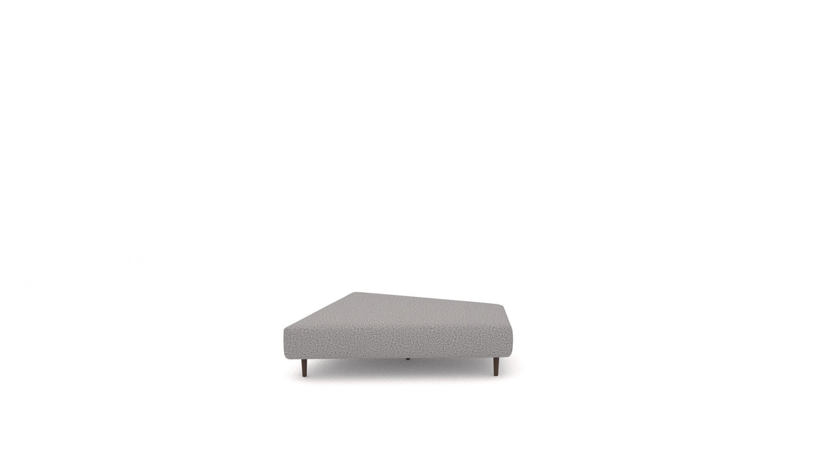 Diagon Lounge set desni, element modularne sedežne FEYDOM v tkanini Hygge HG-92 Medium Grey, temne noge, pogled od spredaj