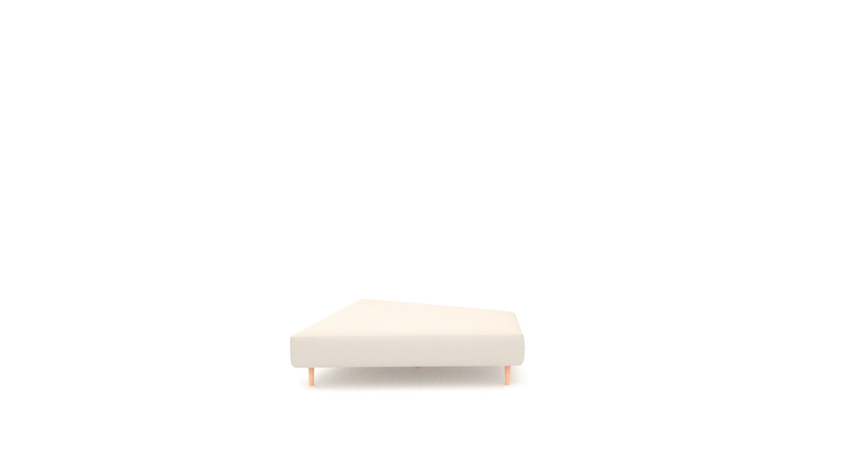 Diagon Lounge set desni, element modularne sedežne FEYDOM v tkanini Heim HM-03 White, svetle noge, pogled od spredaj