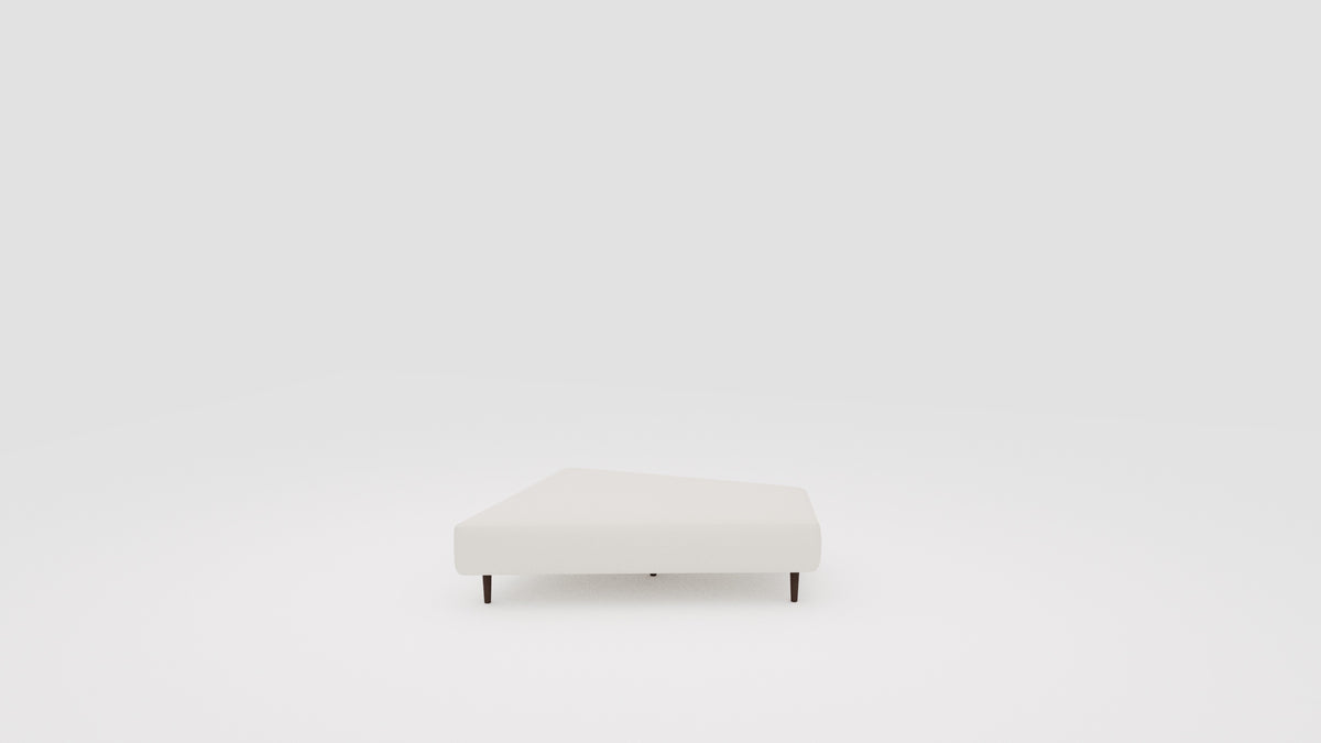 Diagon Lounge set desni, element modularne sedežne FEYDOM v tkanini Heim HM-03 White, temne noge, pogled od spredaj